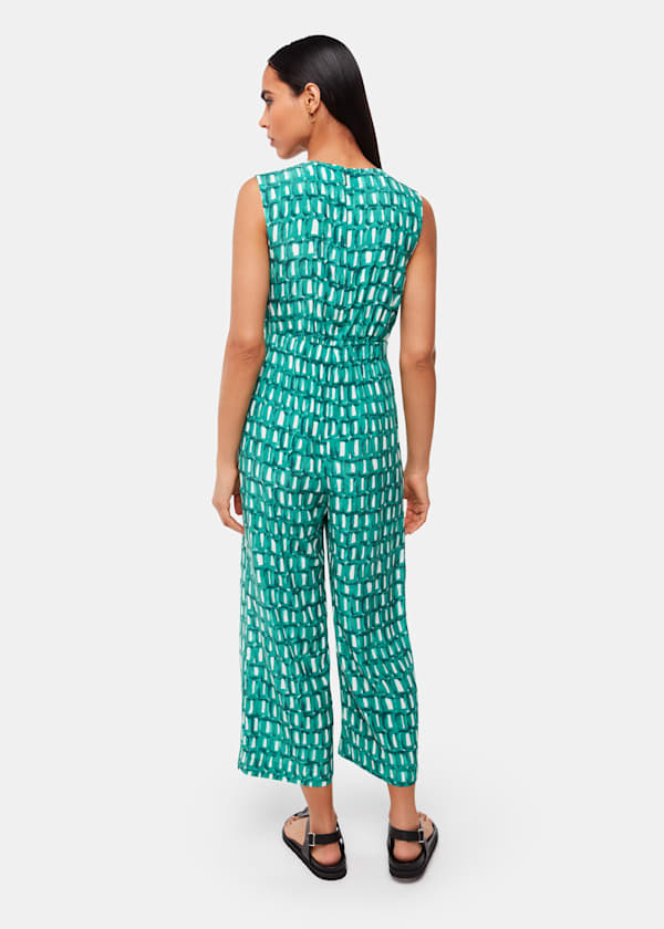 Green Linked Smudge Lorna Jumpsuit